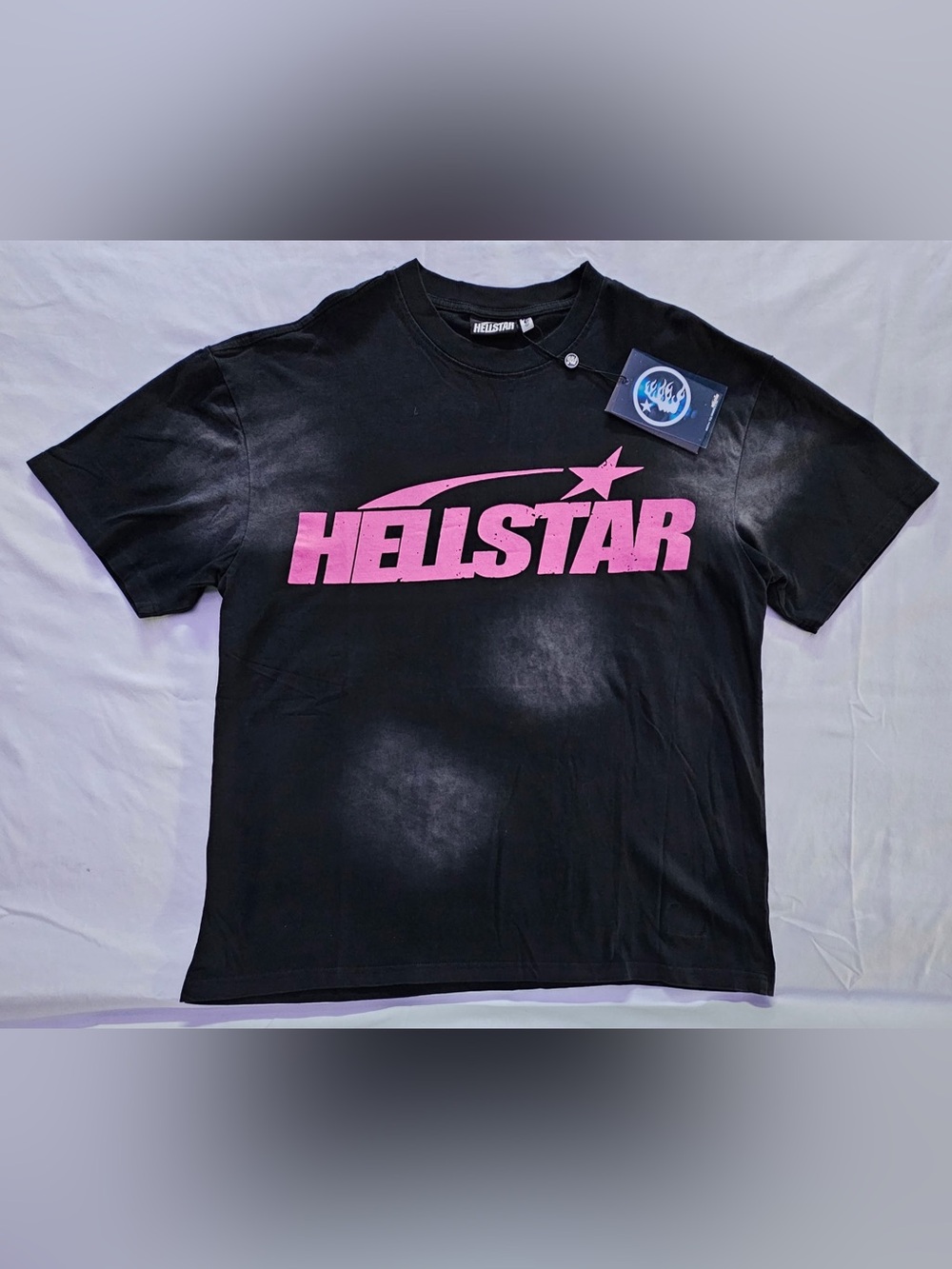Hellstar Ash Black T-Shirt with Pink Logo